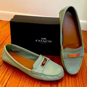 COACH “Frederica” pebble grain leather loafers